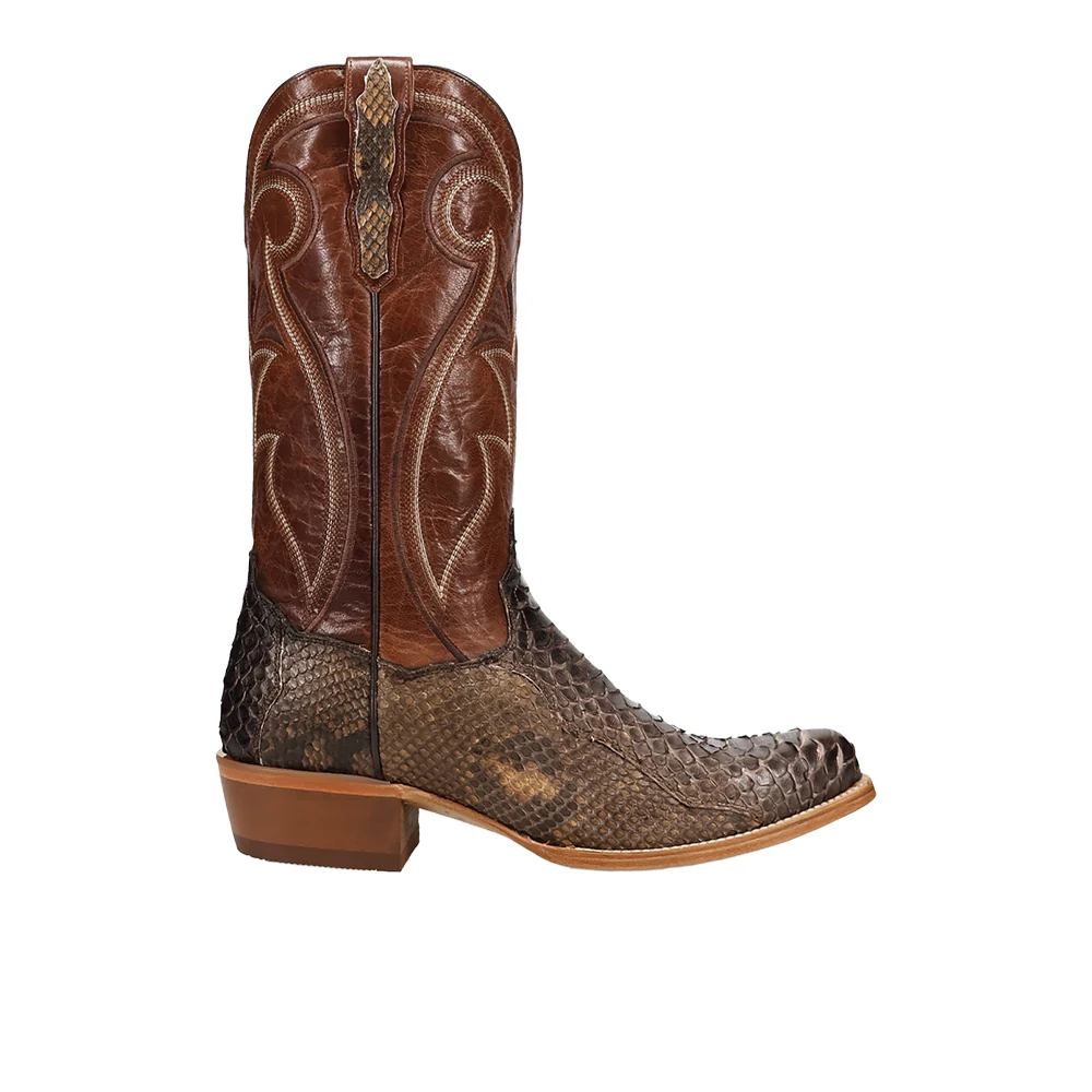 Stryke Back Cut Python Round Toe Pull On Cowboy Boots