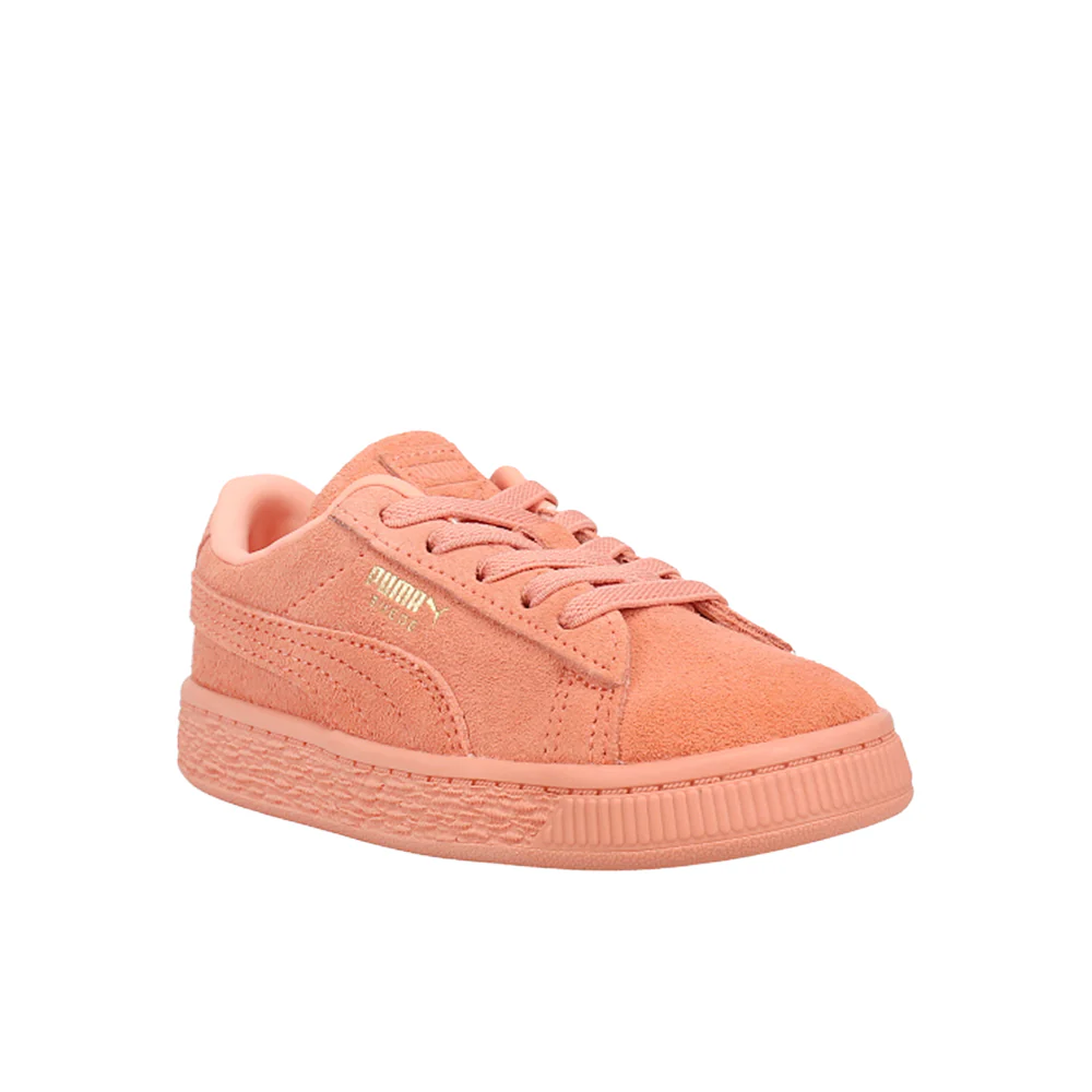 Suede Classic Mono Gold Lace Up Sneakers (Infant-Toddler) - Image 2