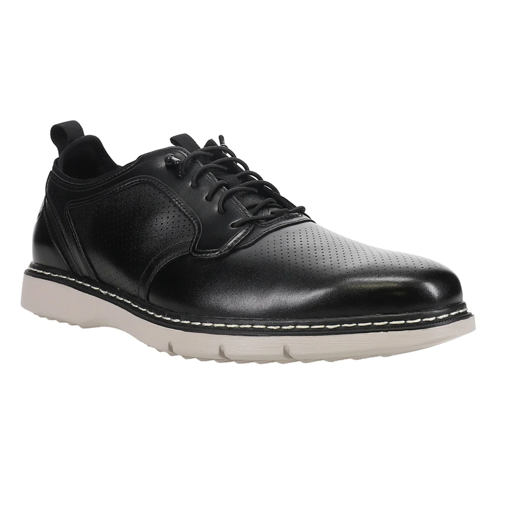 Sync Plain Toe Elastic Lace Up Oxford Shoes - Image 2