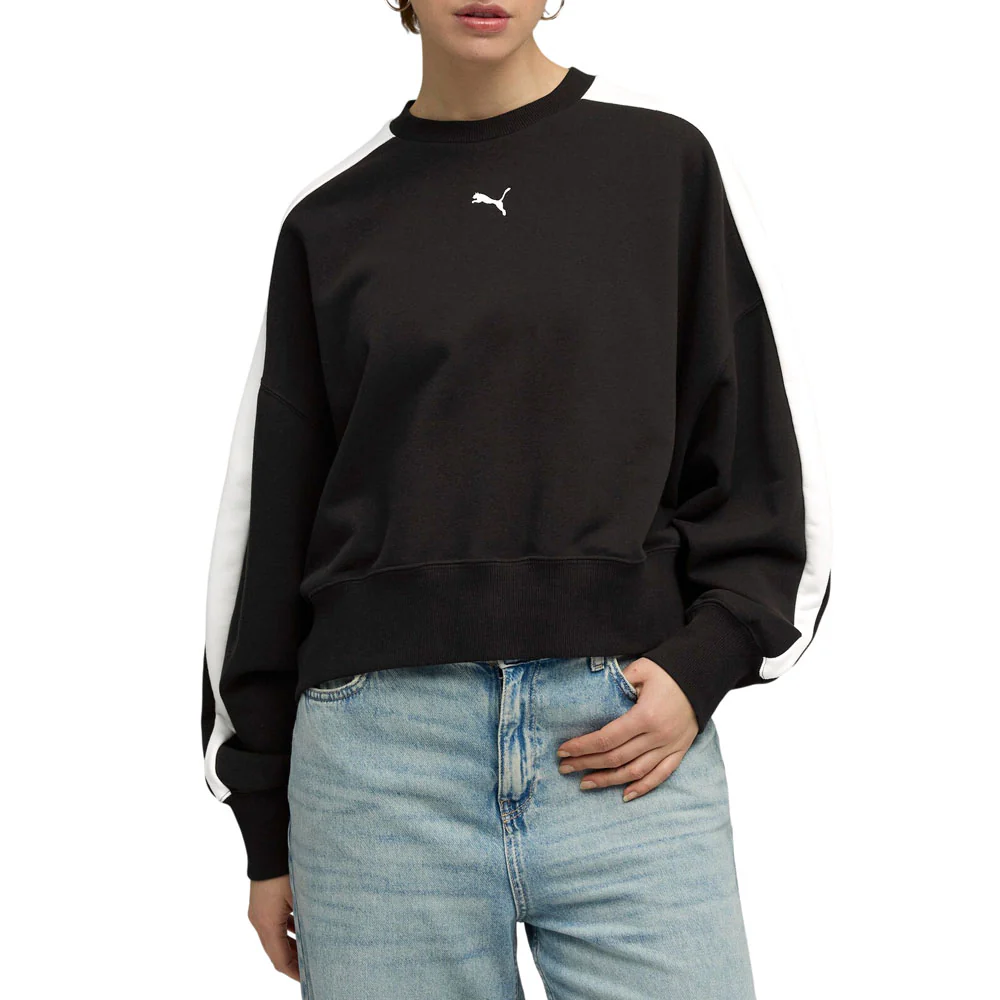 T7 Over-Oversized Crew Neck Long Sleeve Sweatshirt - Image 3