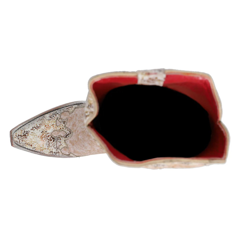 Tessa Snake Embossed Snip Toe Pull On Cowboy Boots - Image 4