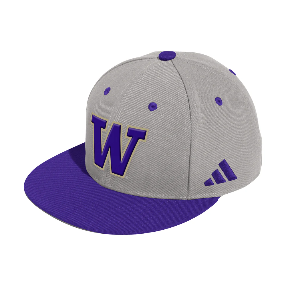 Washington Huskies Fitted Wool Flat Brim Cap