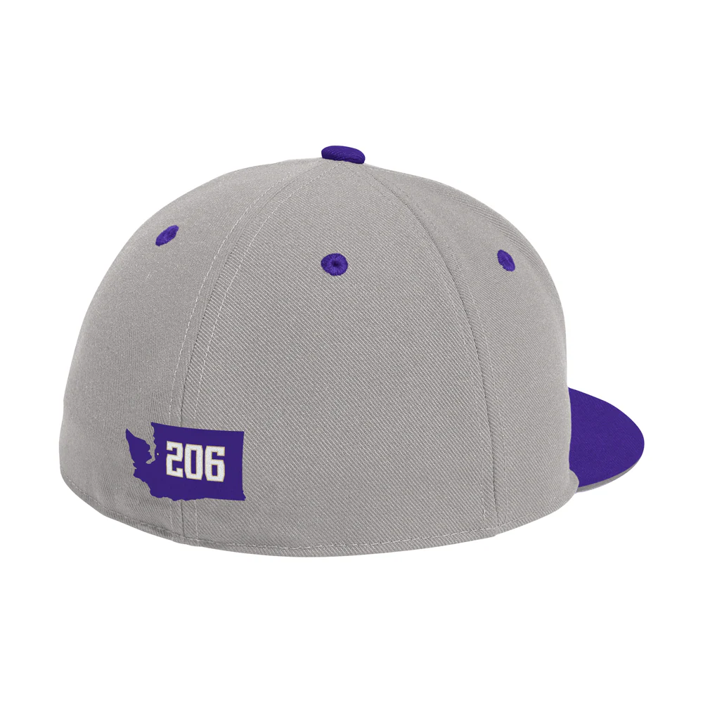 Washington Huskies Fitted Wool Flat Brim Cap - Image 2